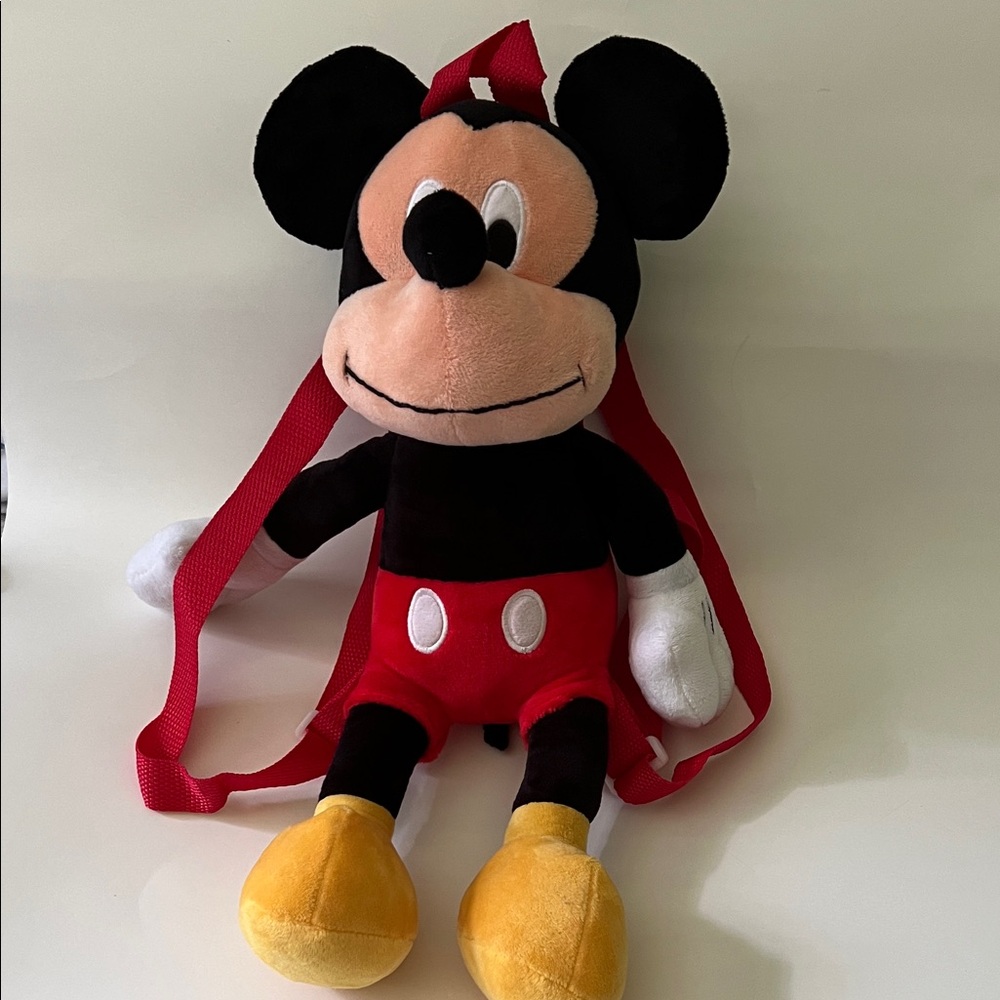 Disney Mickey Mouse Plush Toy Backpack - Black, Red, Gold